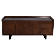 Modern Walnut Sideboard Buffet with Marquetry Inlay