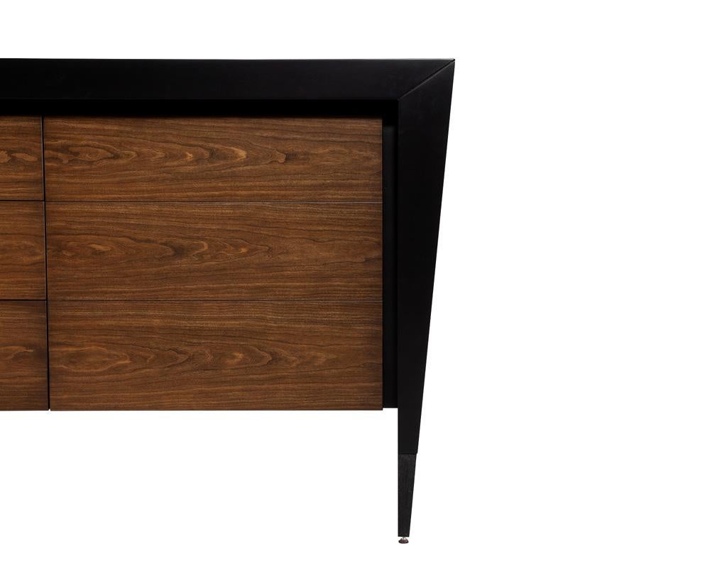 Modern Walnut Sideboard Credenza by Baker Furniture For Sale 5