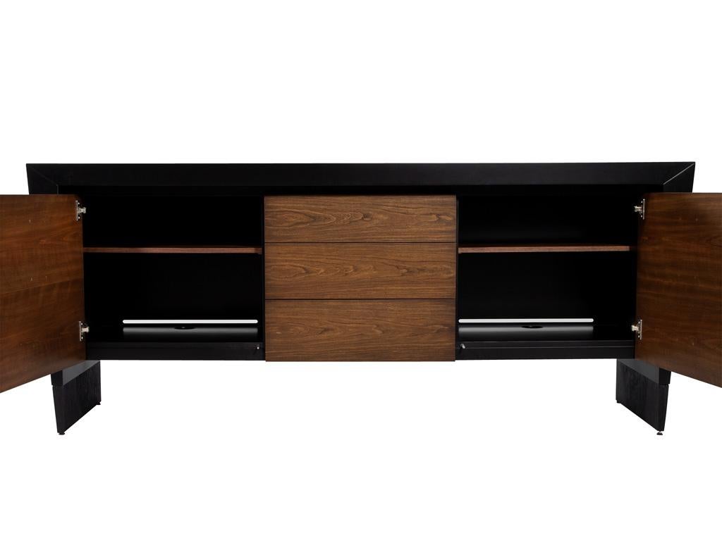 Modern Walnut Sideboard Credenza by Baker Furniture For Sale 2