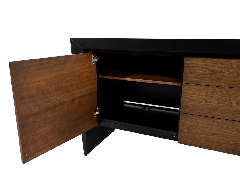 Modern Walnut Sideboard Credenza by Baker Furniture For Sale 3
