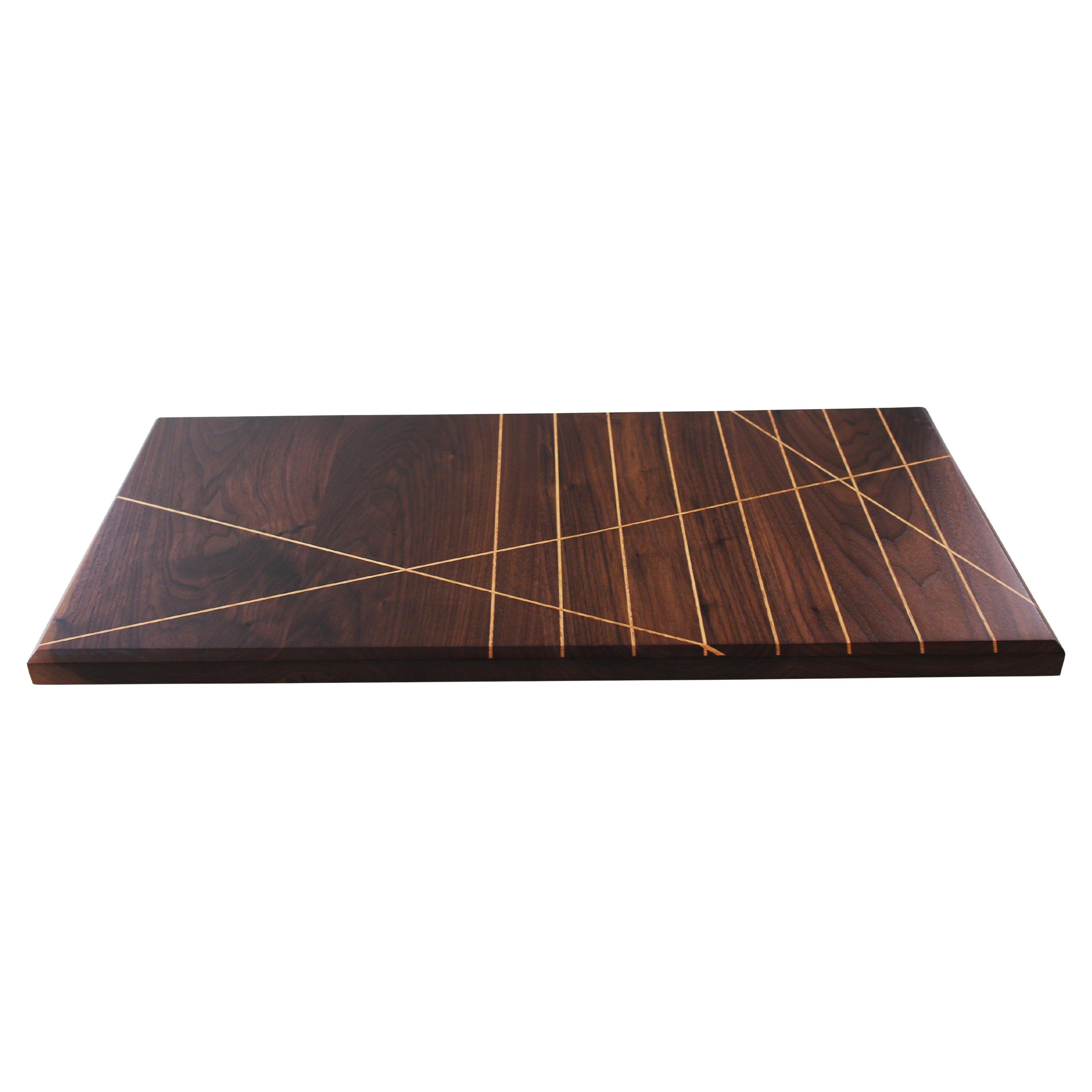 Modern "Walnut Slash Inlay Charcuterie Board" by Alex Drew & No One, 2024