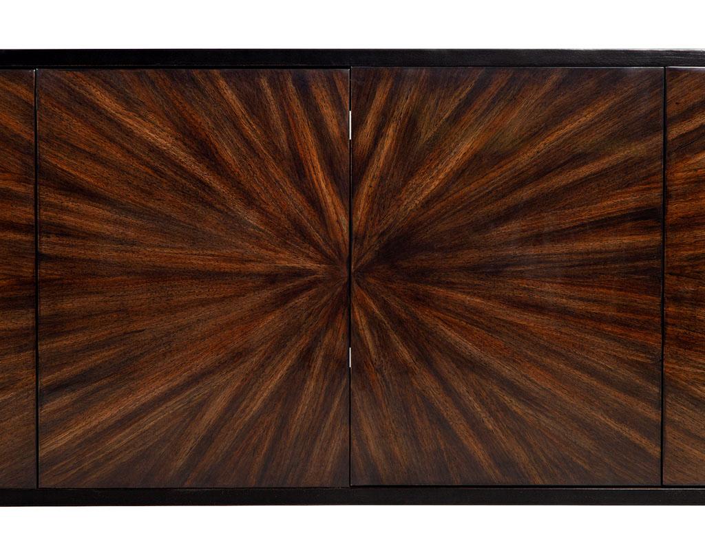 Modern Walnut Sunburst Sideboard Buffet Credenza 2