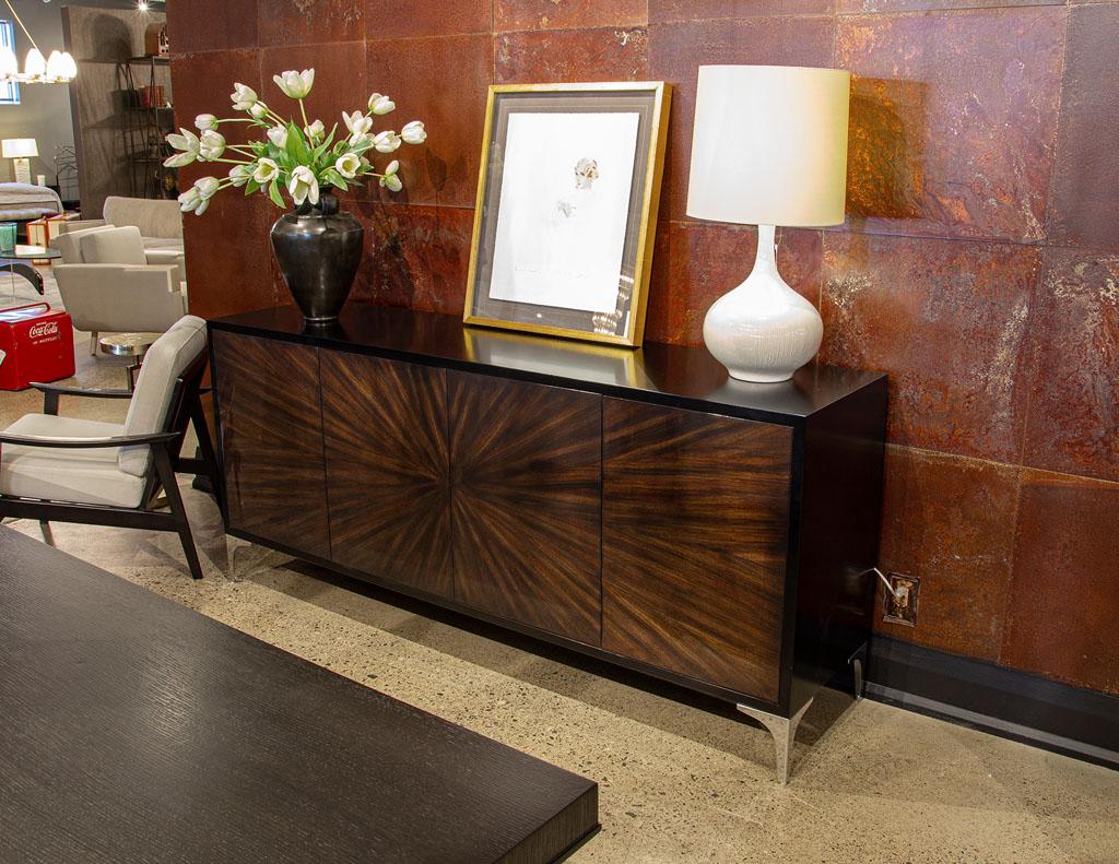 Modern Walnut Sunburst Sideboard Buffet Credenza 4