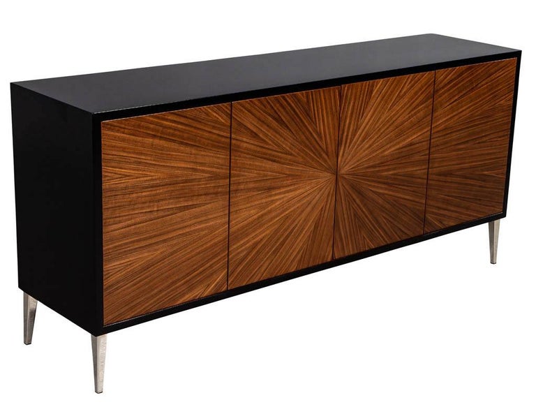Modern Walnut Sunburst Sideboard Buffet Credenza at 1stDibs modern