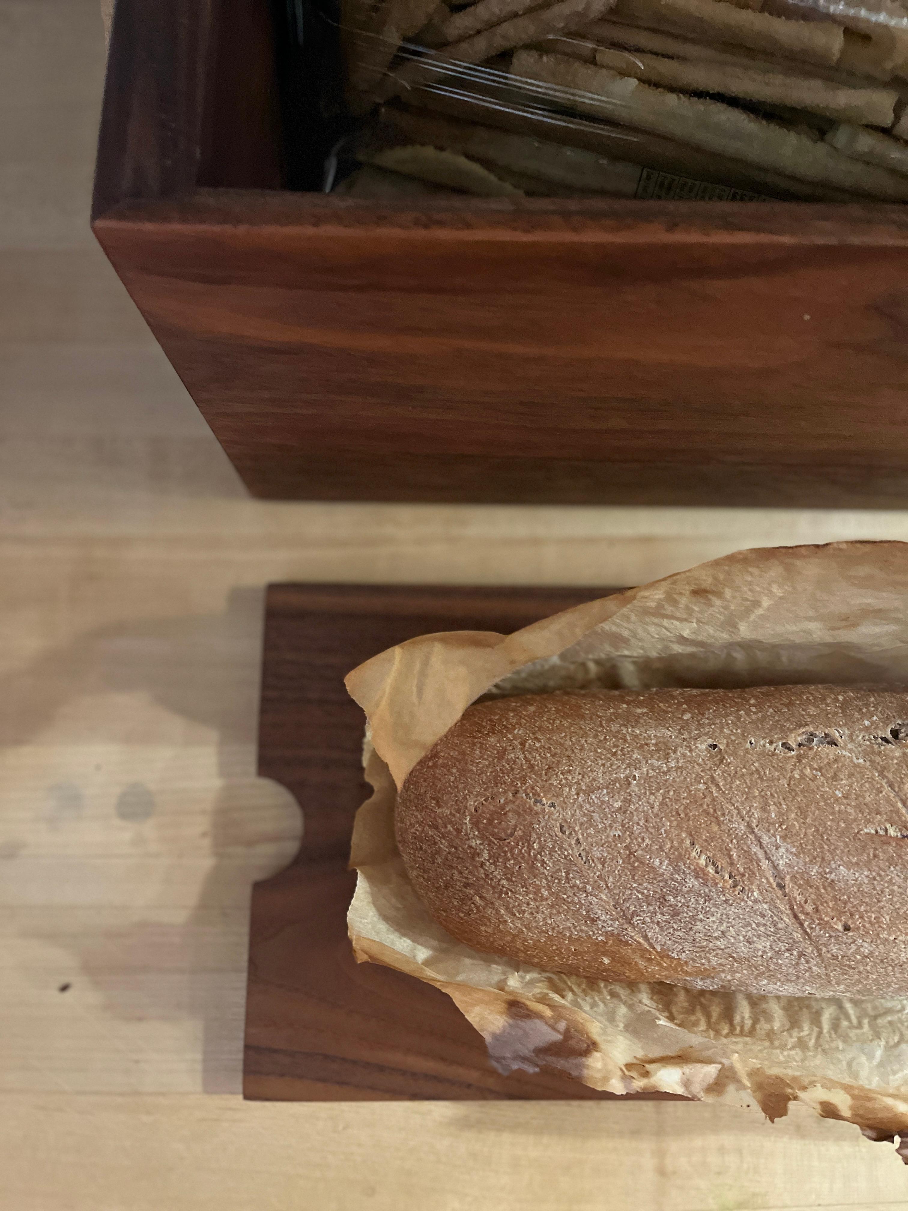 Modern Walnut Wood Bread Box by Alabama Sawyer 1