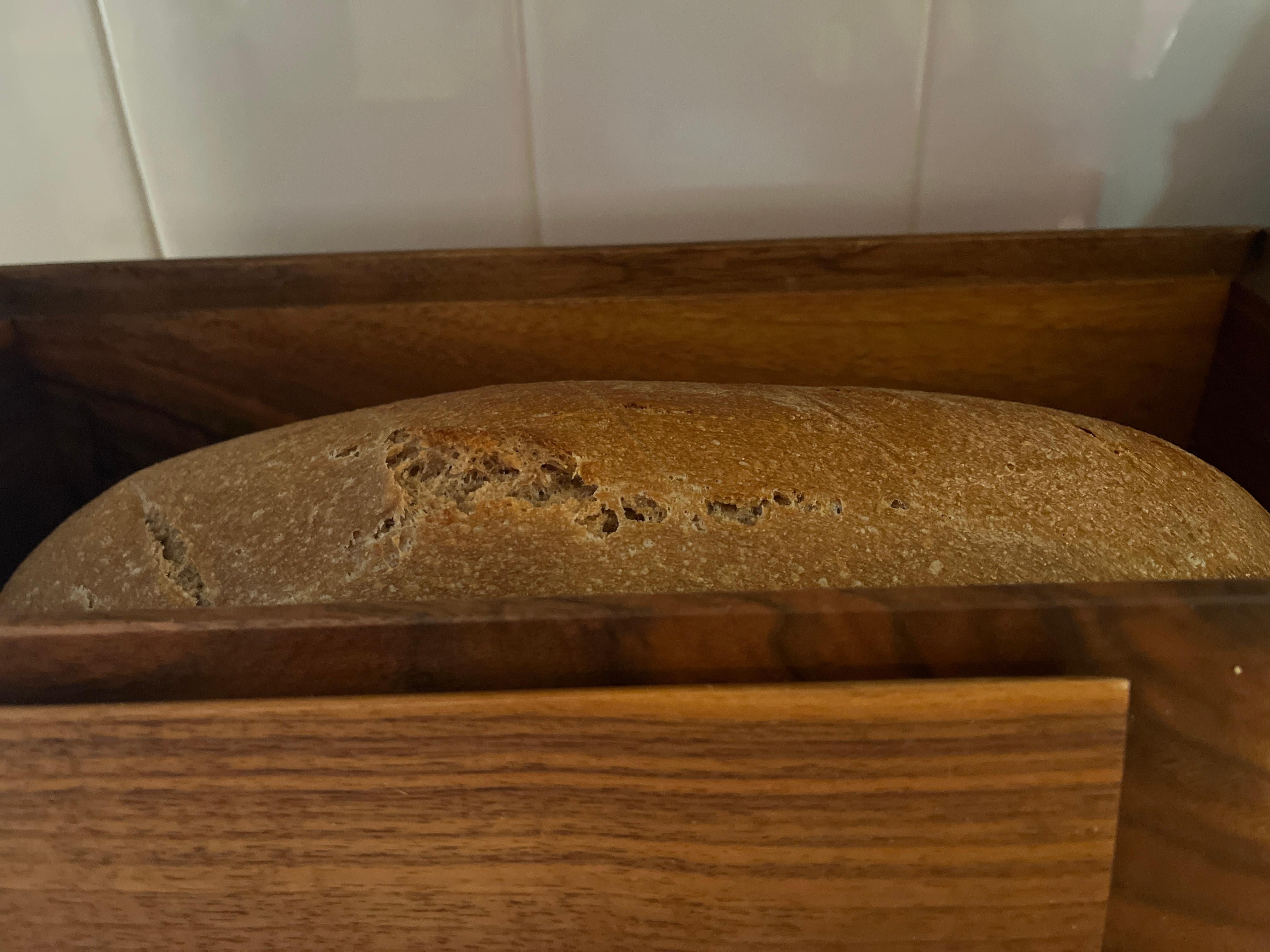 Modern Walnut Wood Bread Box by Alabama Sawyer 3