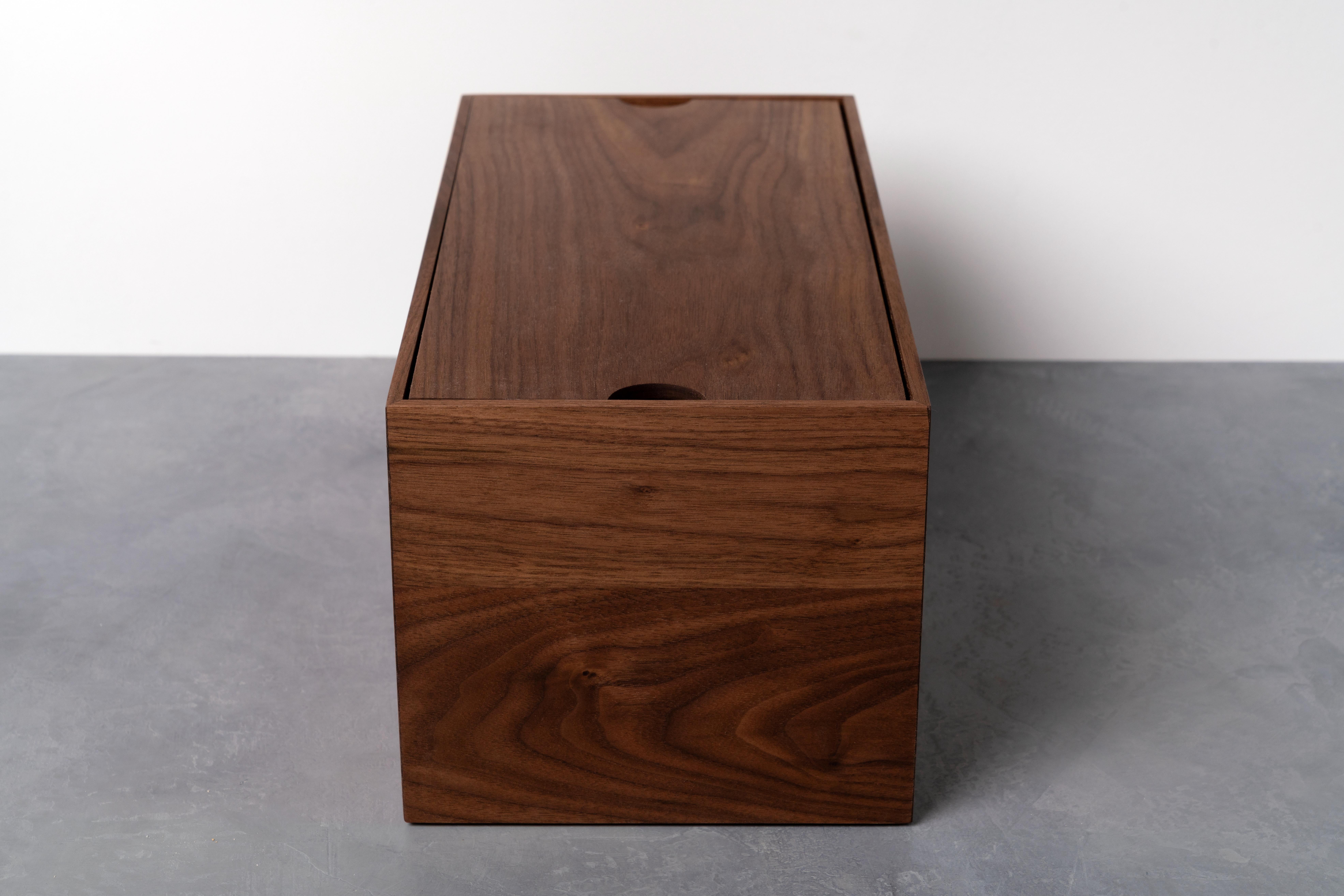 American Modern Walnut Wood Bread Box by Alabama Sawyer