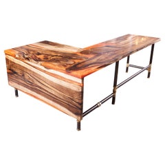 Modern Walnut Wood Desk Handmade Executive Desk Luxury French Writing Desks