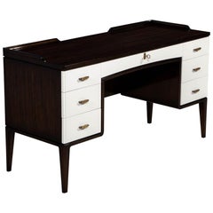 Modern Walnut Writing Desk Vanity