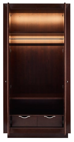 Modern Wardrobe with Pink Alcantara Finish and Studded Pattern, Available Now