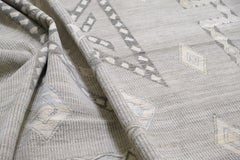 Modern Warm Neutral  Hand-Knotted Wool Rug 11'10''x15'2''