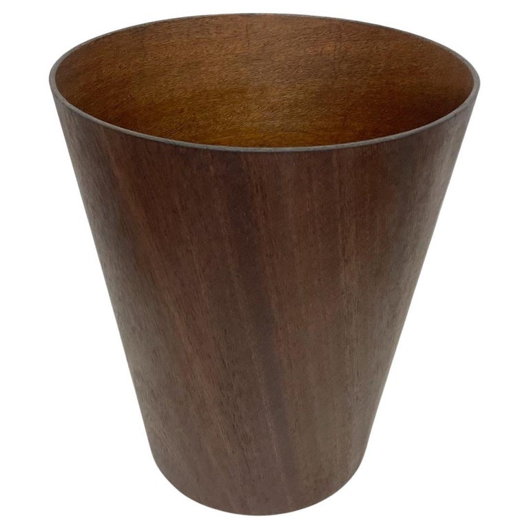 Modern Waste Basket in Teakwood Style of Servex Rainbow, Sweden, 1960s