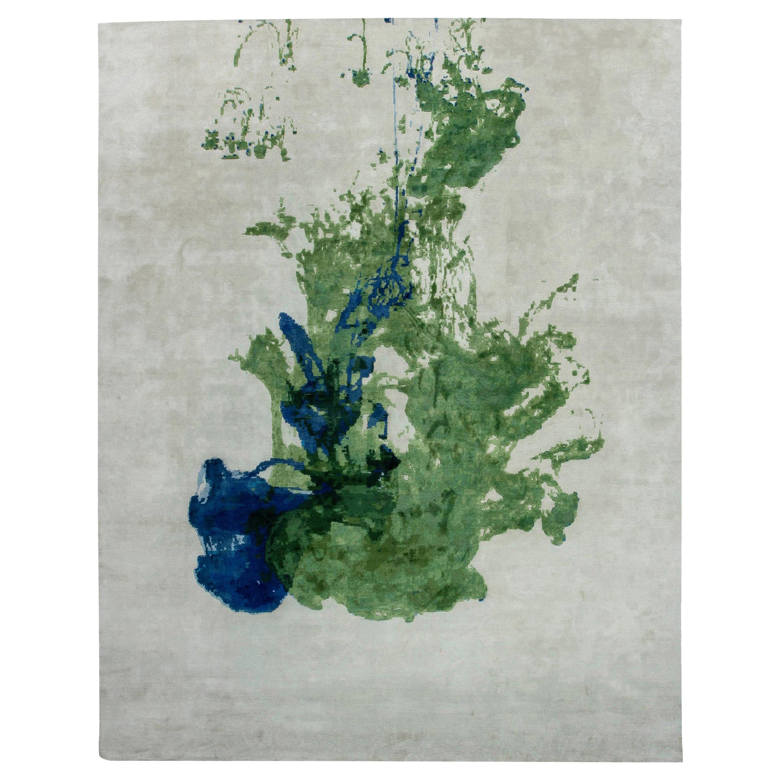 Tappeto Modern Watercolor Impression - annodato a mano in seta e lana da Doris Leslie Blau