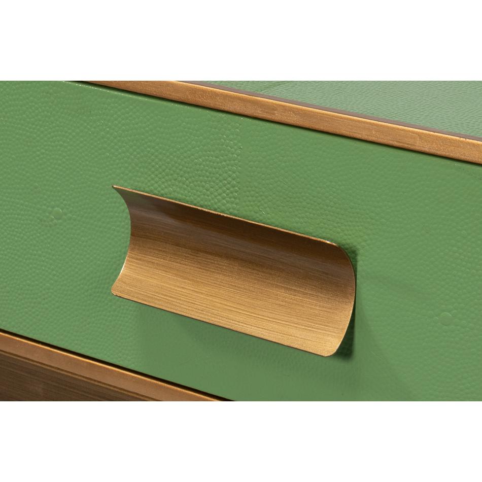 XXIe siècle et contemporain Console moderne Watercresss enveloppée de cuir vert en vente