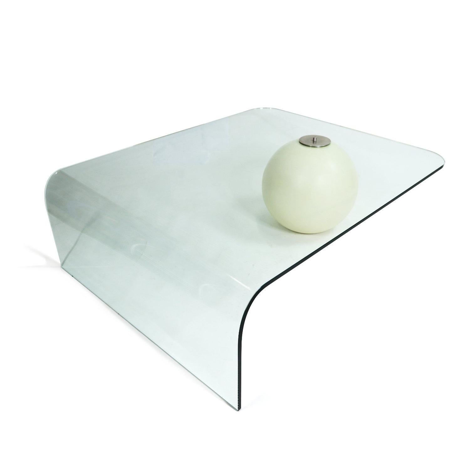 glass coffee table with ball legs