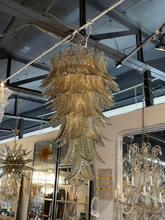 Lustre moderne en verre de Murano en cascade avec verre coloré « Flume »