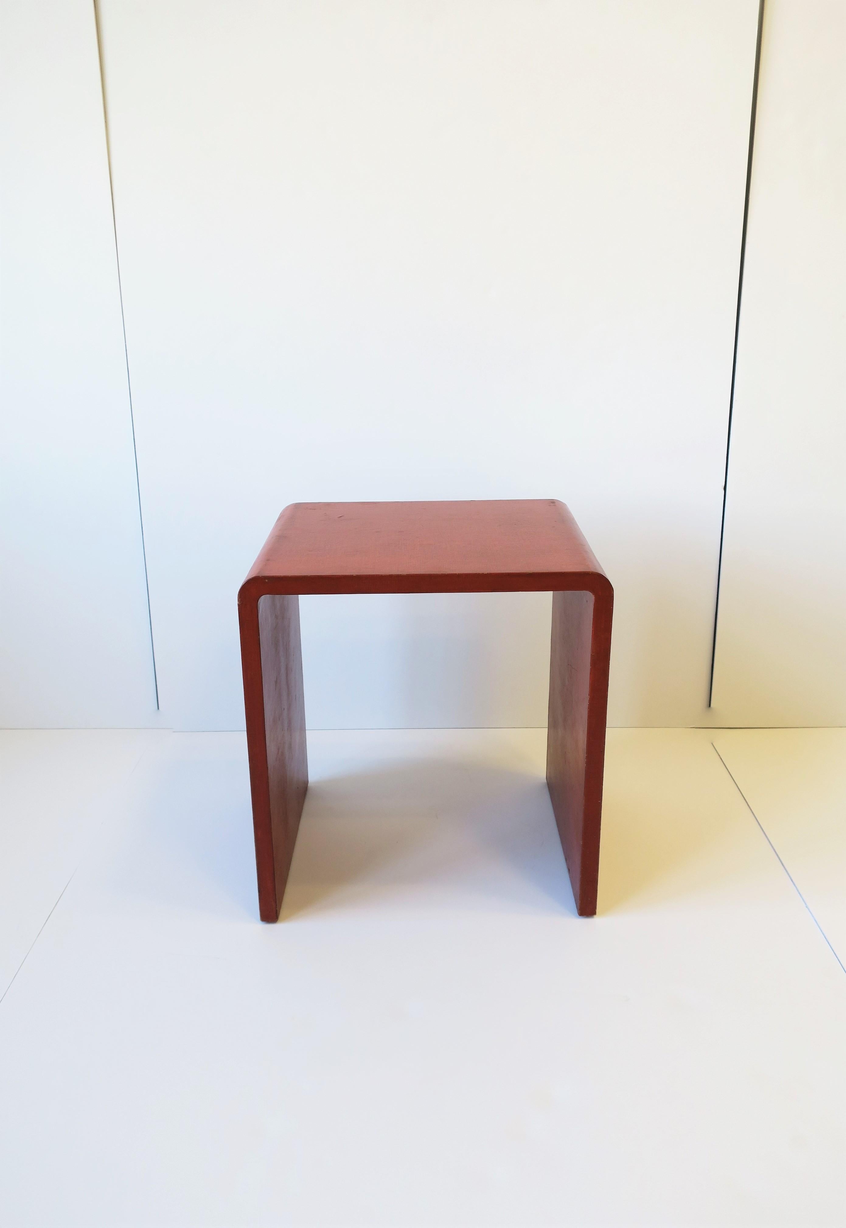 American Modern Waterfall Side End Table in the style of Karl Springer, circa 1970s