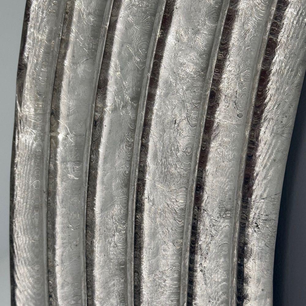 Moderner gewellter Wandspiegel, Murano Glas, Blattsilber, Messing, Italien, 21. im Angebot 1