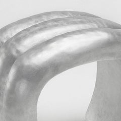 Modern Waxed Aluminium Stool by Jan Ankiersztajn