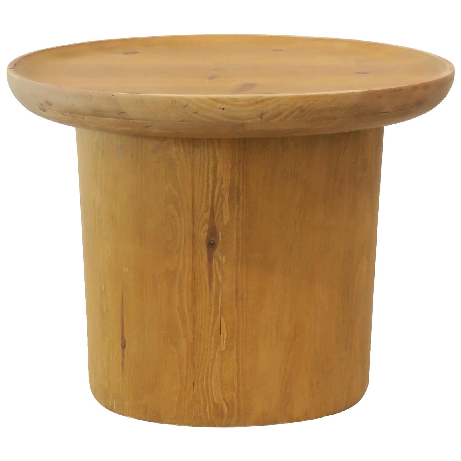 Modern Waxed Pine Tall Oval Findley Side Table by Martin and Brockett For Sale