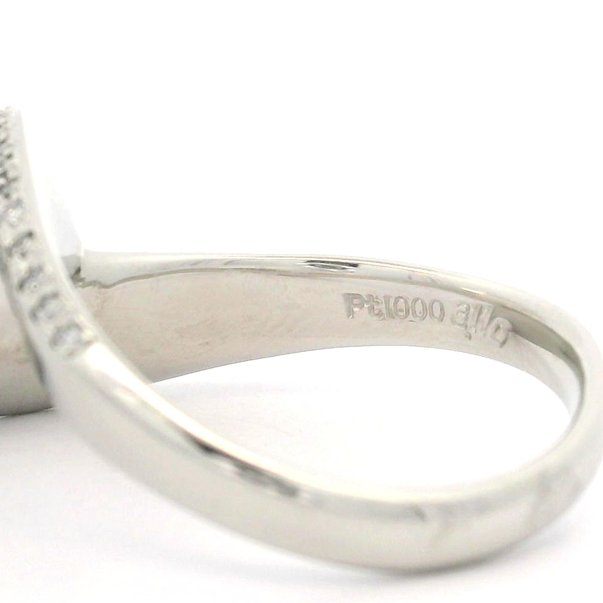 De las mujeres Anillo Moderno Bien Hecho Platino 3,29ctw Circón Azul Ovalado y Diamante By Pass Style en venta