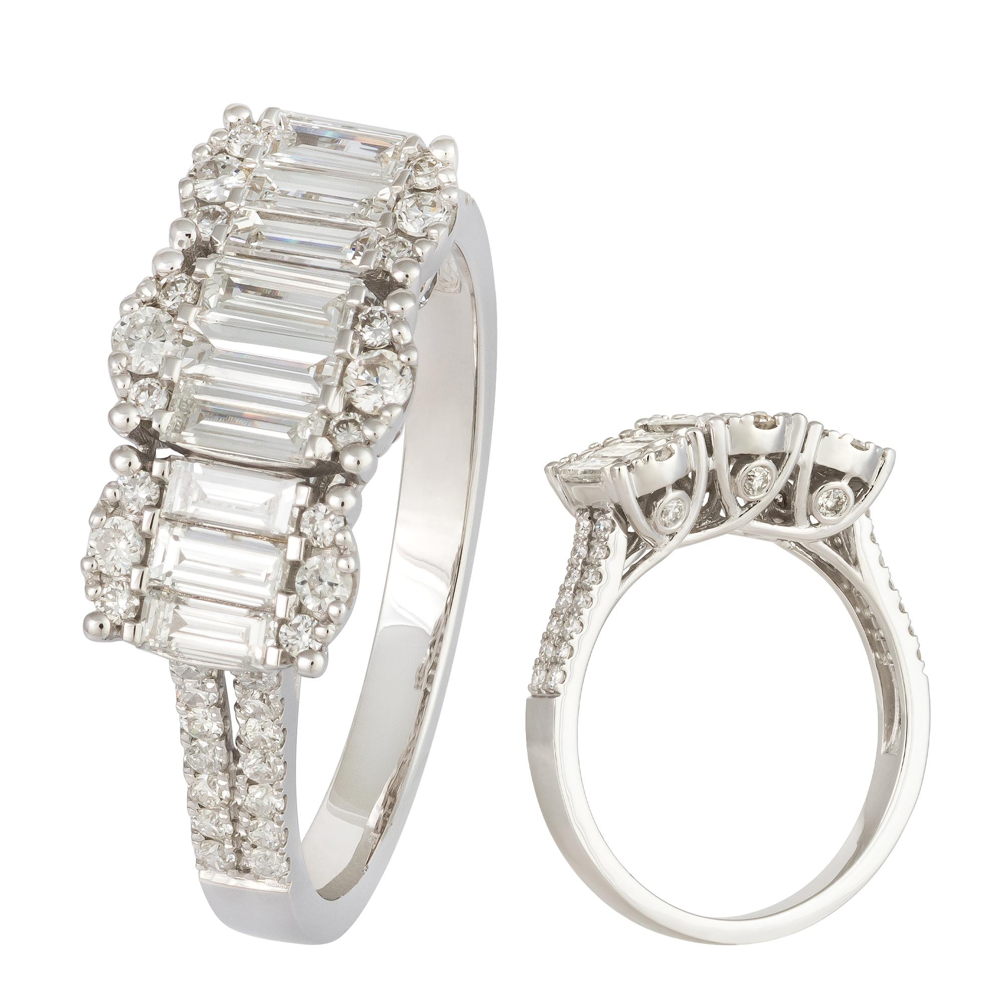 Im Angebot: Moderner Ring aus weißem 18 Karat Gold mit weißen Diamanten für sie () 2