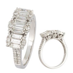 Modern White 18K Gold White Diamond Ring for Her