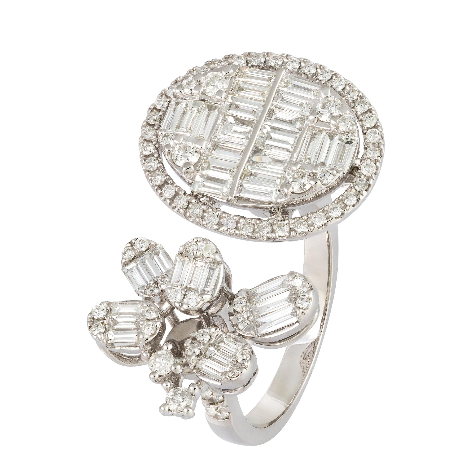 Im Angebot: Moderner Ring aus weißem 18 Karat Gold mit weißen Diamanten für sie () 3