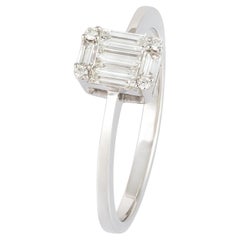 Moderner Ring aus weißem 18 Karat Gold mit weißen Diamanten für sie