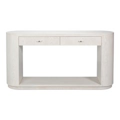Modern White Ash Console with Drawers