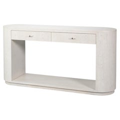 Modern White Ash Console with Drawers