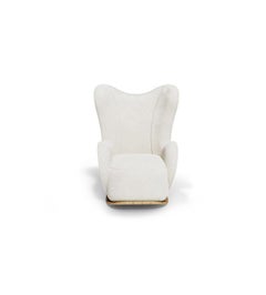 Modern White Bouclé Cuddle Rocking Chair by Circu Magical Furniture