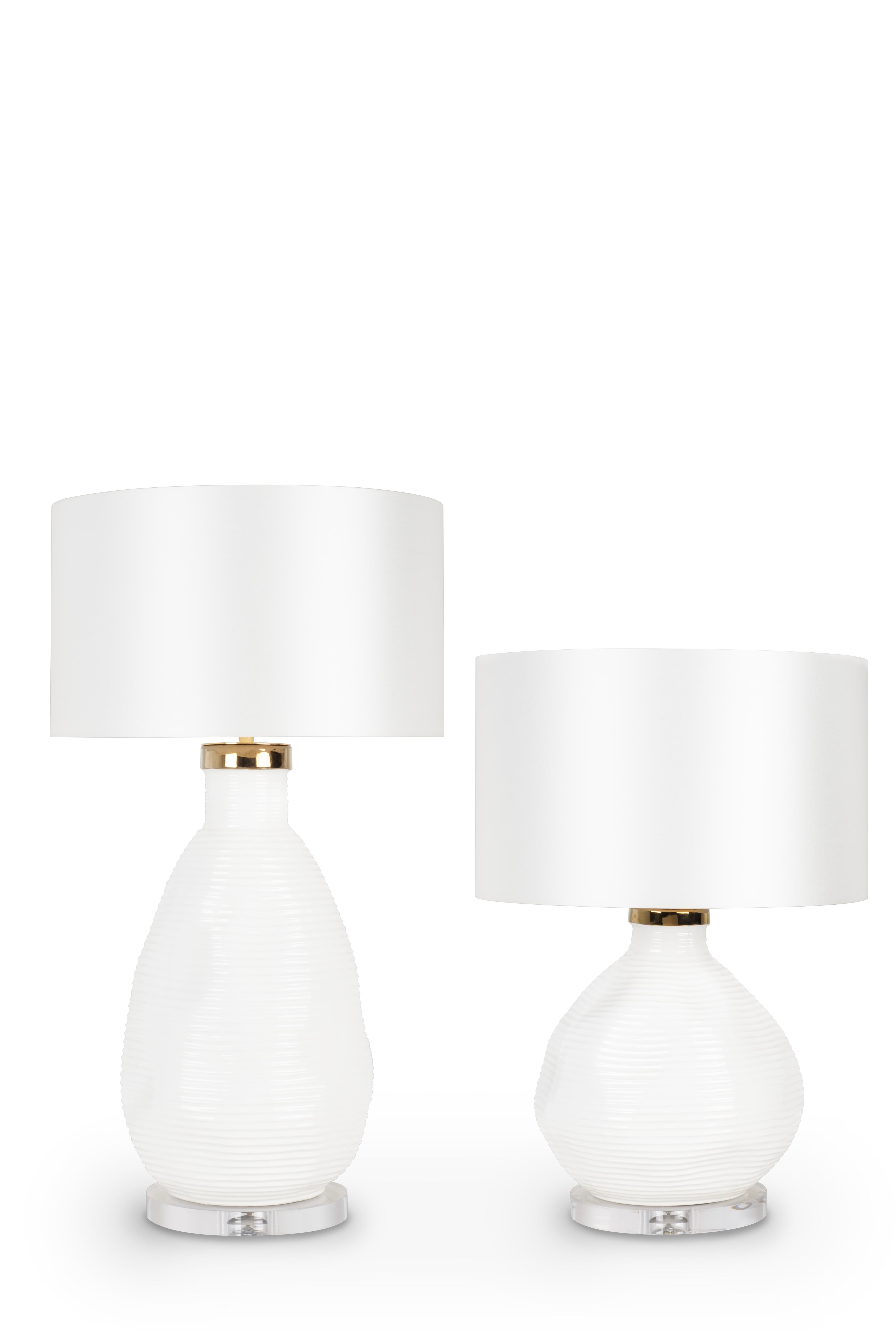 Lampe de table Candeias moderne en céramique blanche satinée faite à la main Portugal Greenapple en vente 4