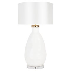Lampe de table Candeias moderne en céramique blanche satinée faite à la main Portugal Greenapple