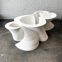 Modern White Coffee Table, Organic Modern Furniture, Custom Design Sculpture