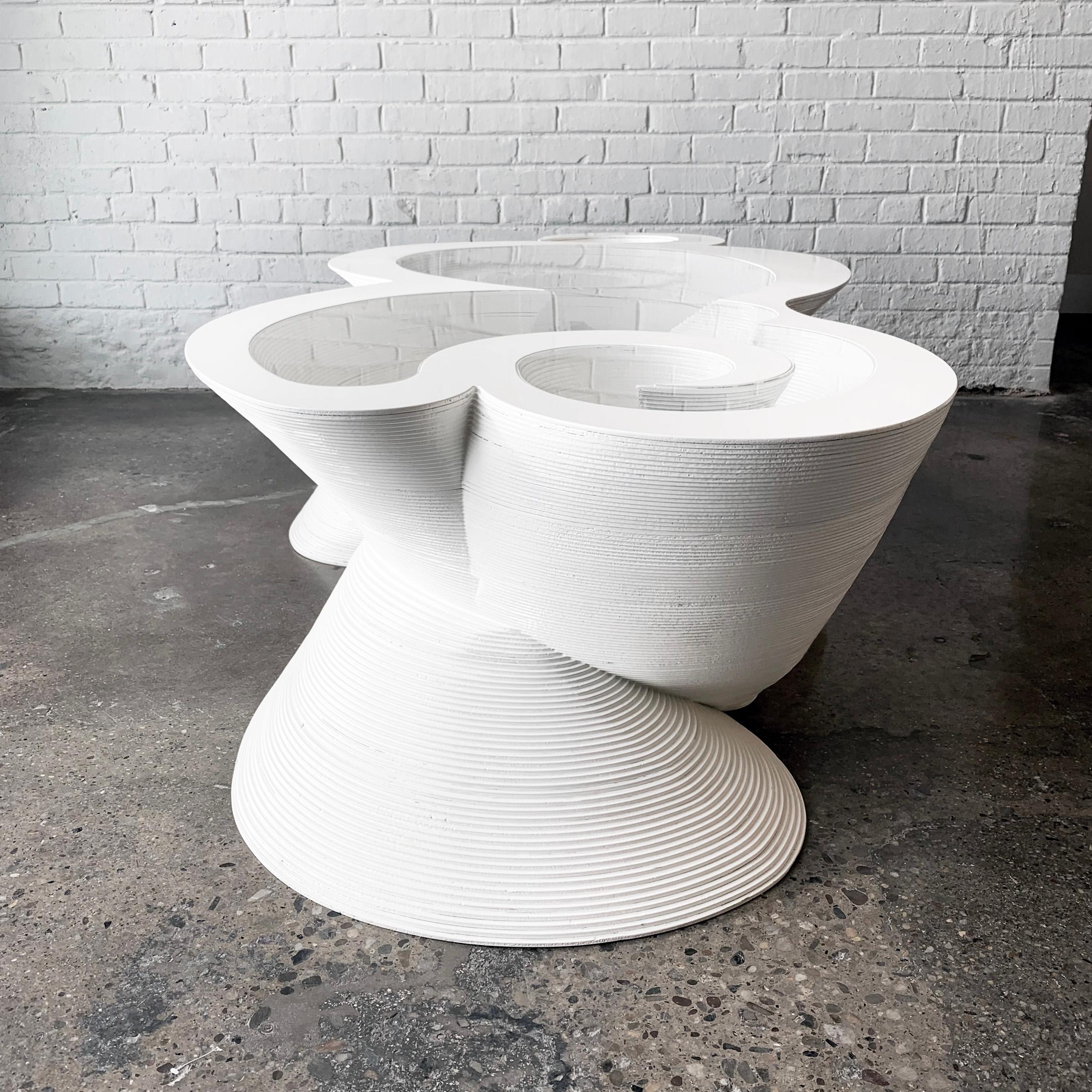 Modern White Coffee Table, Organic Modern Furniture, Custom Design Sculpture  For Sale 1