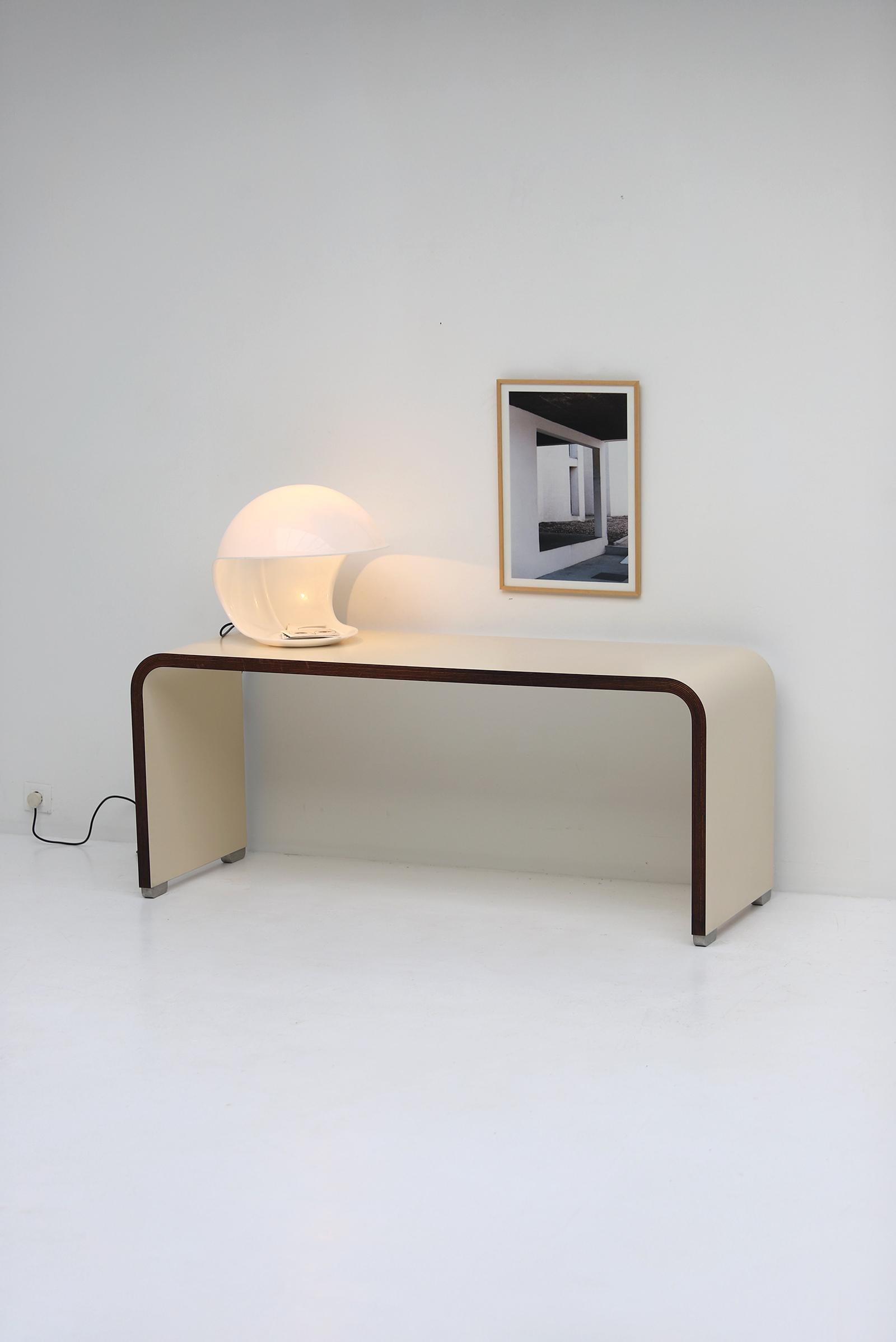 Late 20th Century modern white console / side desk by the Belgian company Bergwood, 1970s