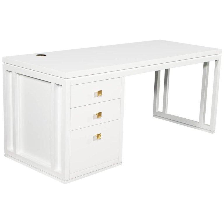 Modern White Desk For Sale at 1stDibs