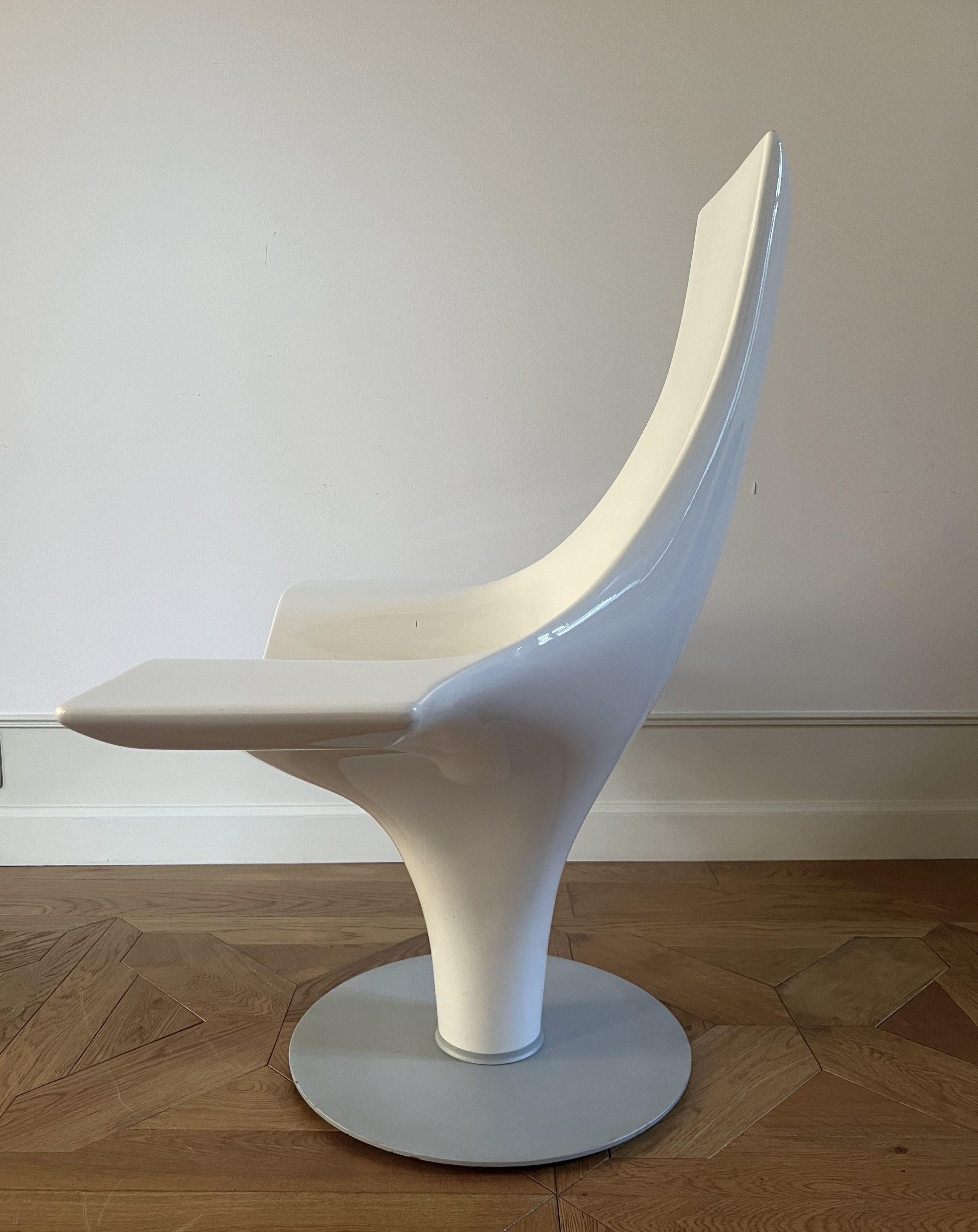 italien Fauteuil moderne en fibre de verre blanc Design/One Italie années 90 ca en vente