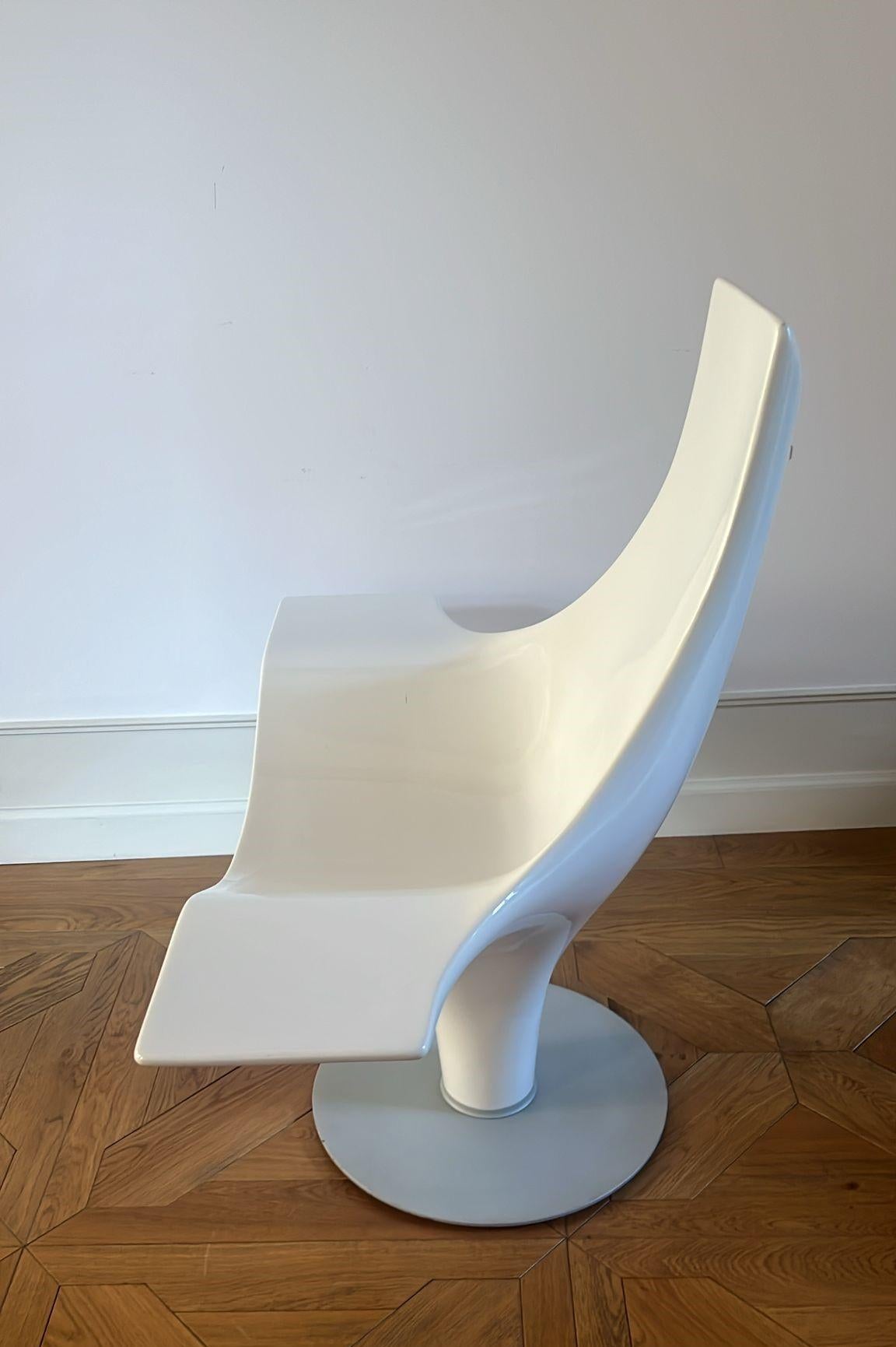 Métal Fauteuil moderne en fibre de verre blanc Design/One Italie années 90 ca en vente