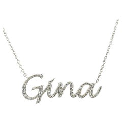 Modern White Gold 0.5 CARAT Natural Diamond “GINA” Pendant Necklace