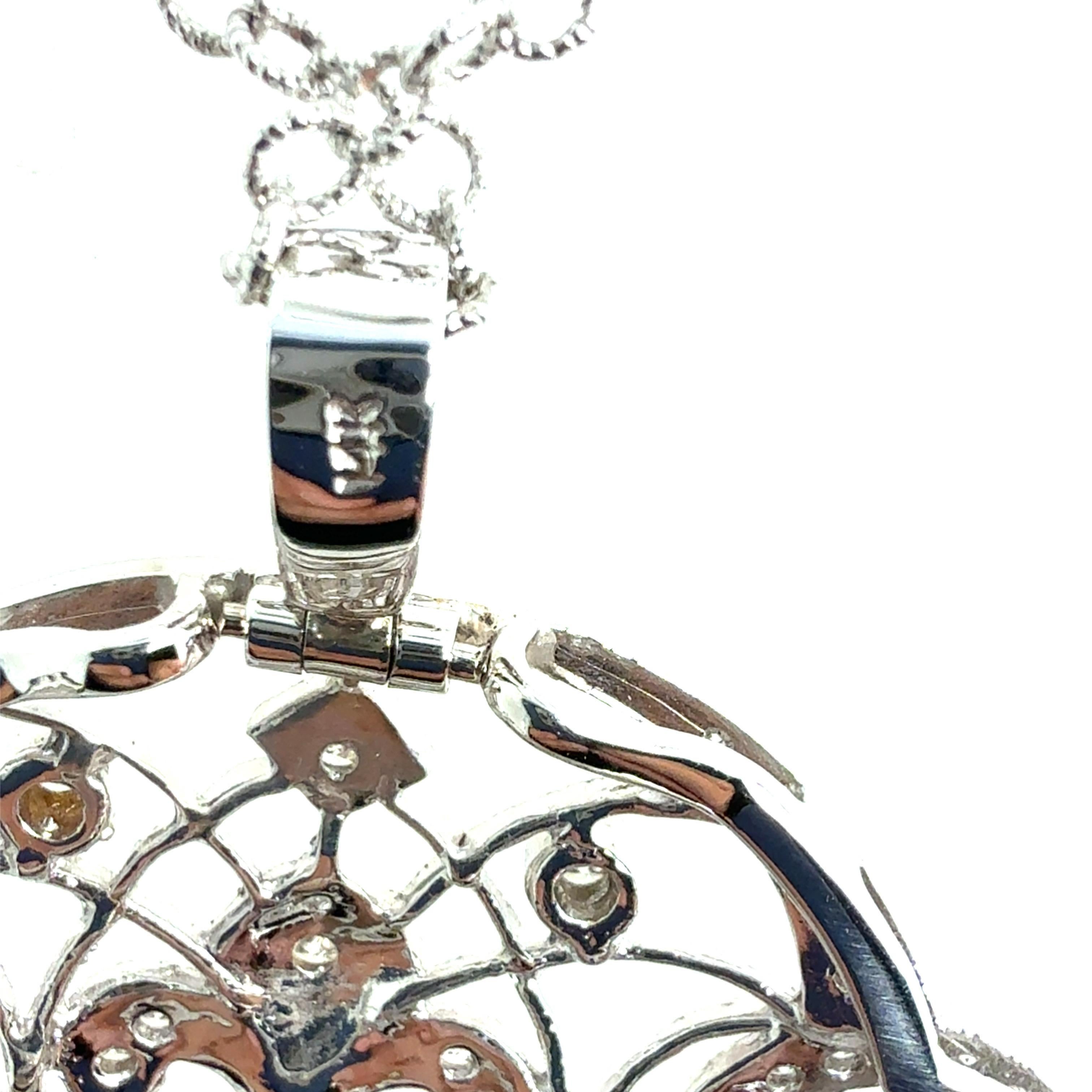 Moderner Weißgold 1,25 Karat natürlicher farbloser Diamant Anhänger & Brooche Damen im Angebot