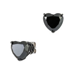 Modern White Gold 18K Earrings Black Diamond for Her