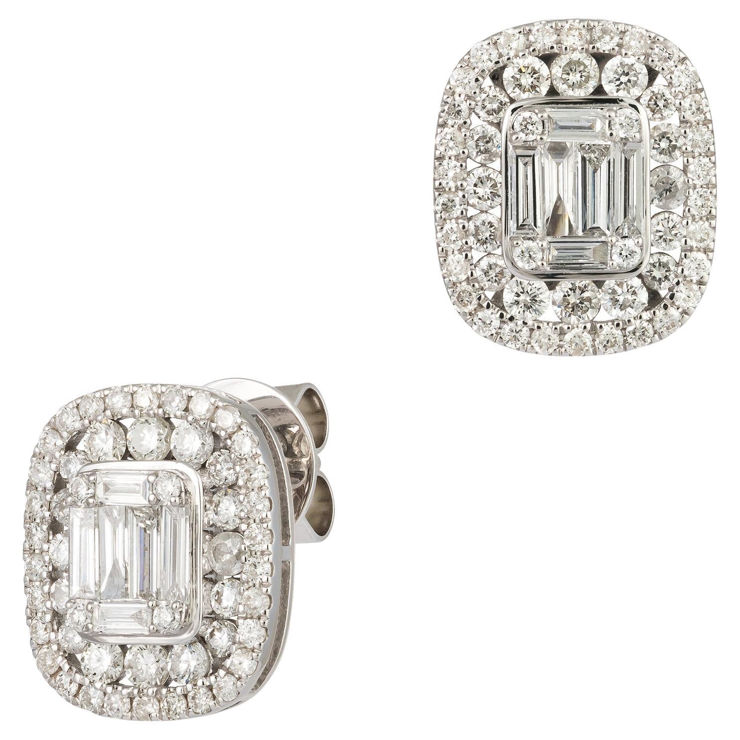 Modern White Gold 18K Earrings Diamond for Her For Sale