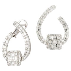 Moderne 18 Karat Ohrringe aus Weißgold mit Diamanten für sie