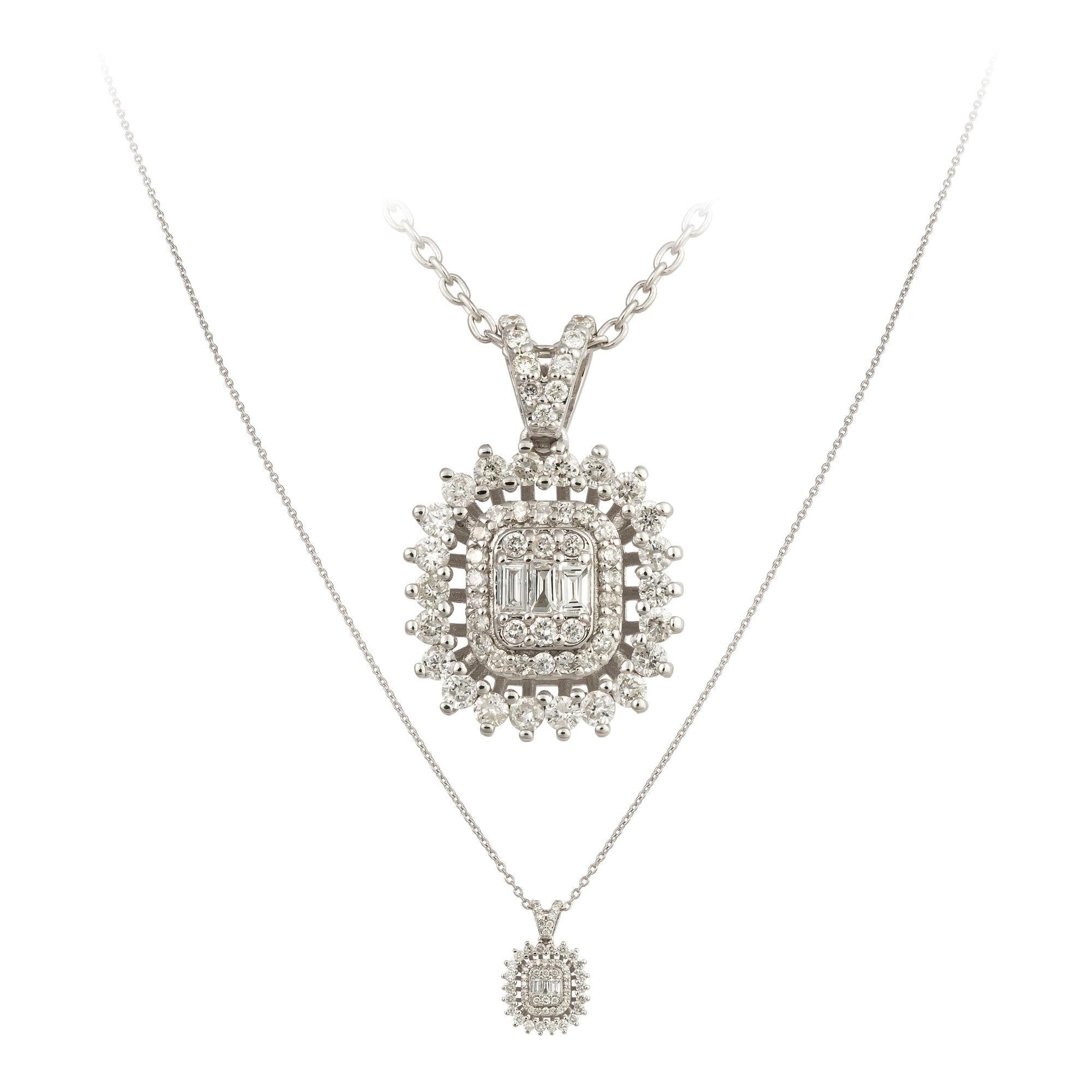Women's Modern White Gold 18K Necklace Diamond For Her For Sale