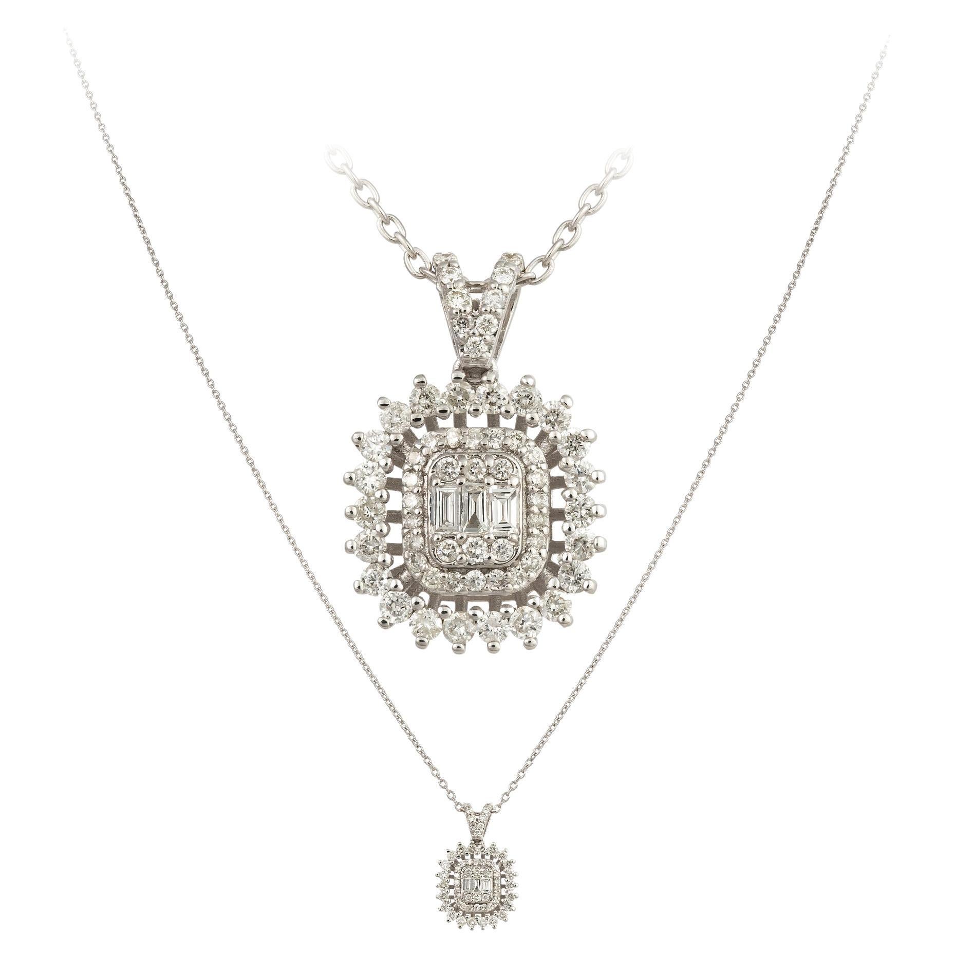 Modern White Gold 18K Necklace Diamond For Her