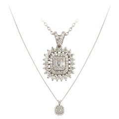 Moderne 18 Karat Weißgold Halskette mit Diamanten für sie