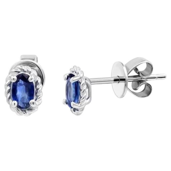 Modern White Gold Blue Sapphire Stud Earrings  For Her For Sale