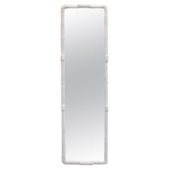 Wall or Floor Mirror Modern Industrial Textured White Plastered Steel Geometric